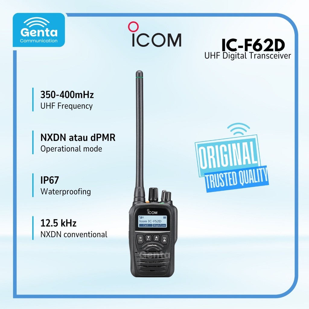 HT DIGITAL ICOM IC-F62D / ICOM F62D / ICOM IC F62D UHF 350-400mHz HT DIGITAL UHF ICOM IC F62D 100% O