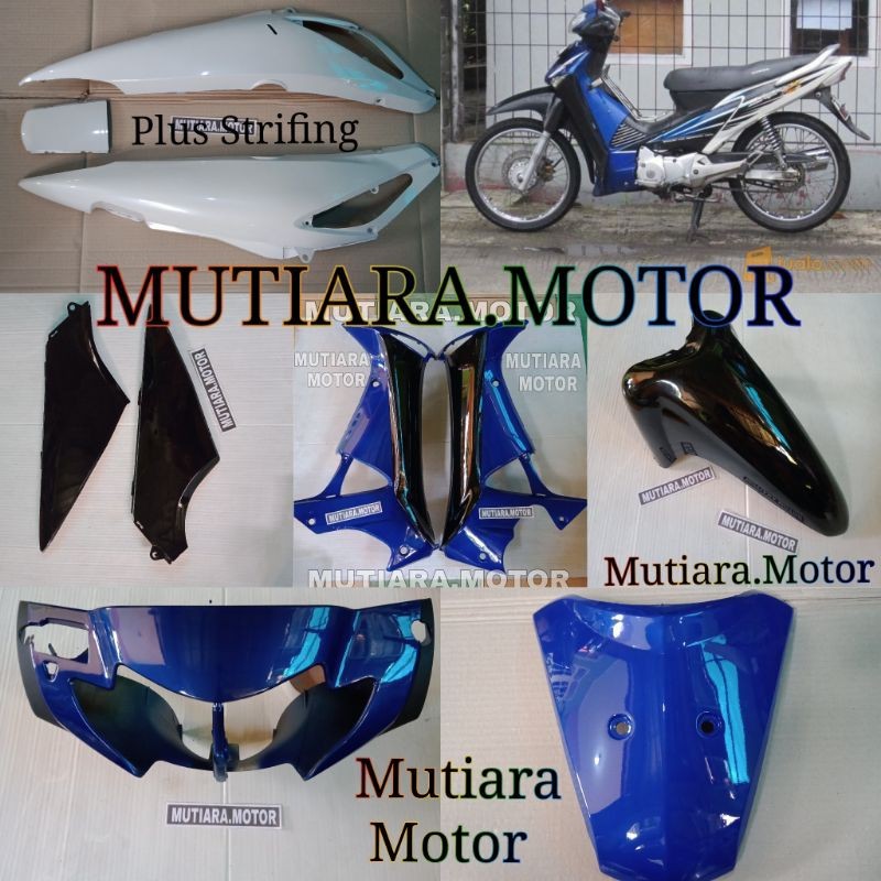 Cover Full Body Halus Supra X 125 Lama Biru Putih Termurah