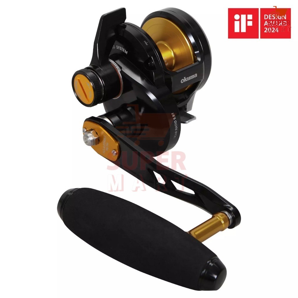 Supermart Surabaya Reel Pancing Overhead OKUMA Tesoro LDJ (TLJ-2000NLA) Lever Drag Jigging Reel Hand