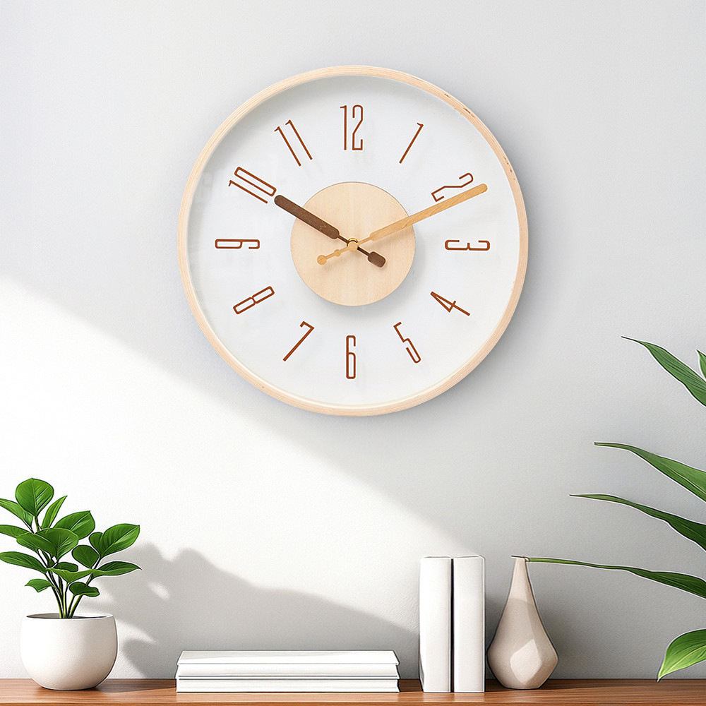 Informa Jam Dinding 347Ys 40 cm - Cokelat Natural Wall Clock Jam Tembok Dekorasi Dinding