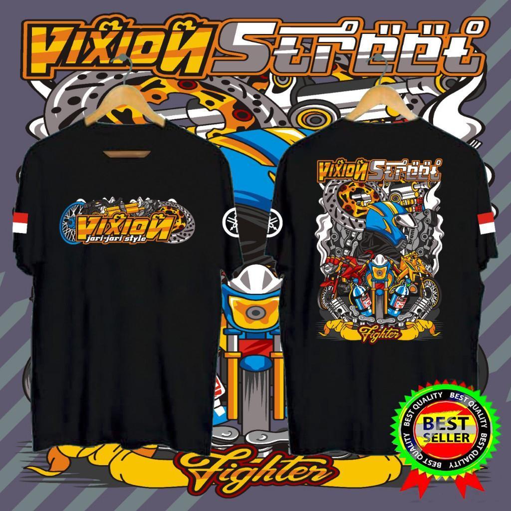 POSEIDON KAOS PRIA VIXION STREET FIGHTER BLACK | SIMPLE, DINAMIS, DAN MEMBERIKAN KESAN KASUAL