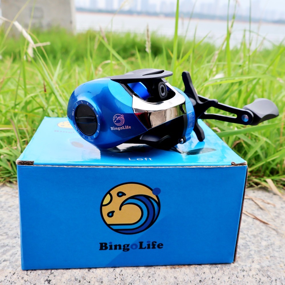 Bingolife Reel Water Drop Biru Metal 8.1:1 Magnetic Brake Micro Fishing