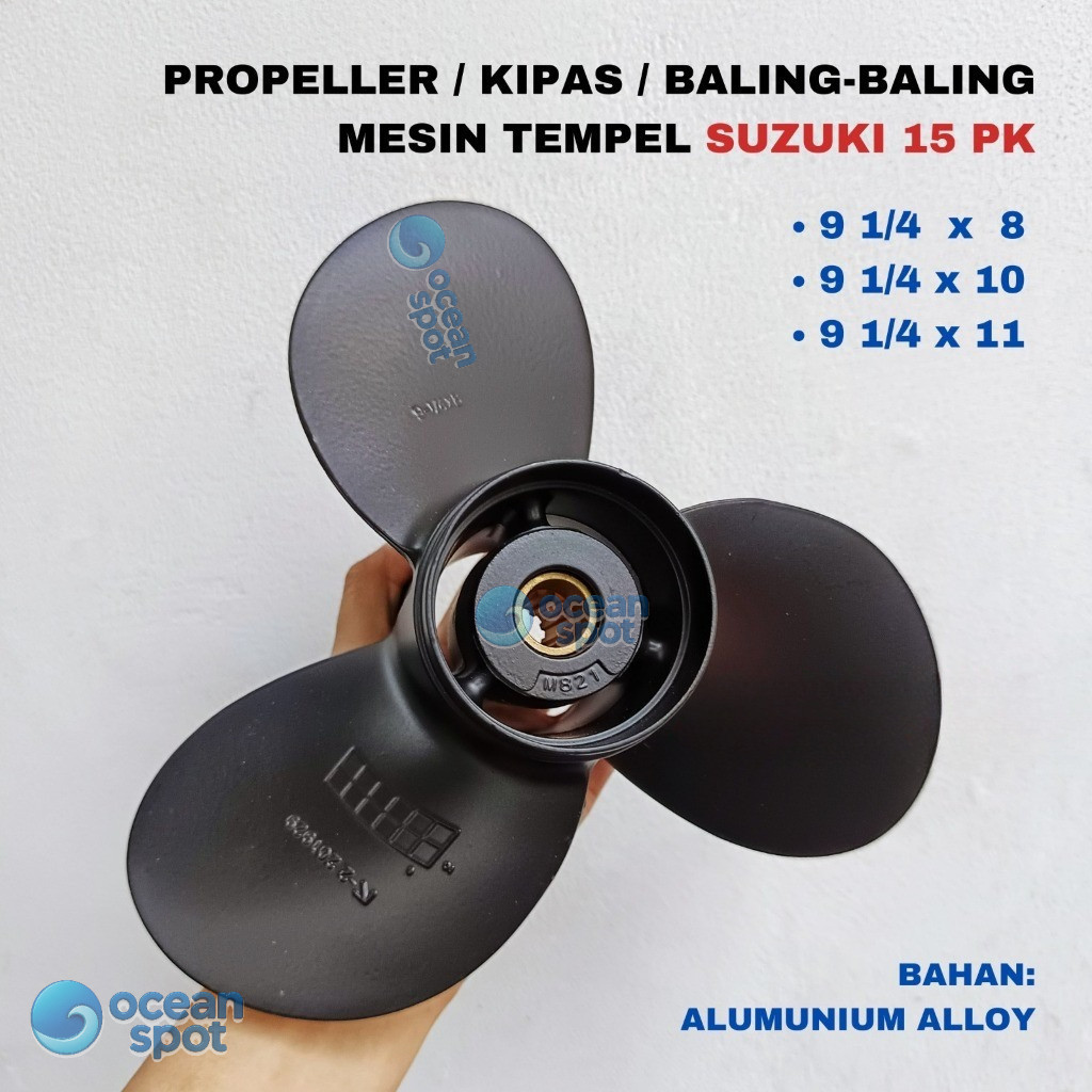 Propeller / Baling Baling / Kipas Mesin Tempel SUZUKI 15 PK / HP ( ocean spot )