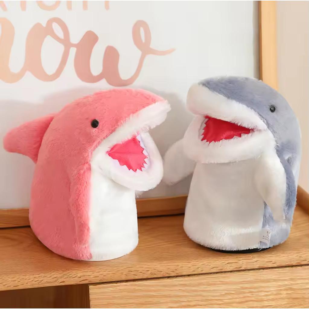 Boneka tangan boneka Hiu Pink dan Biru, Boneka Tangan lucu mainan anak