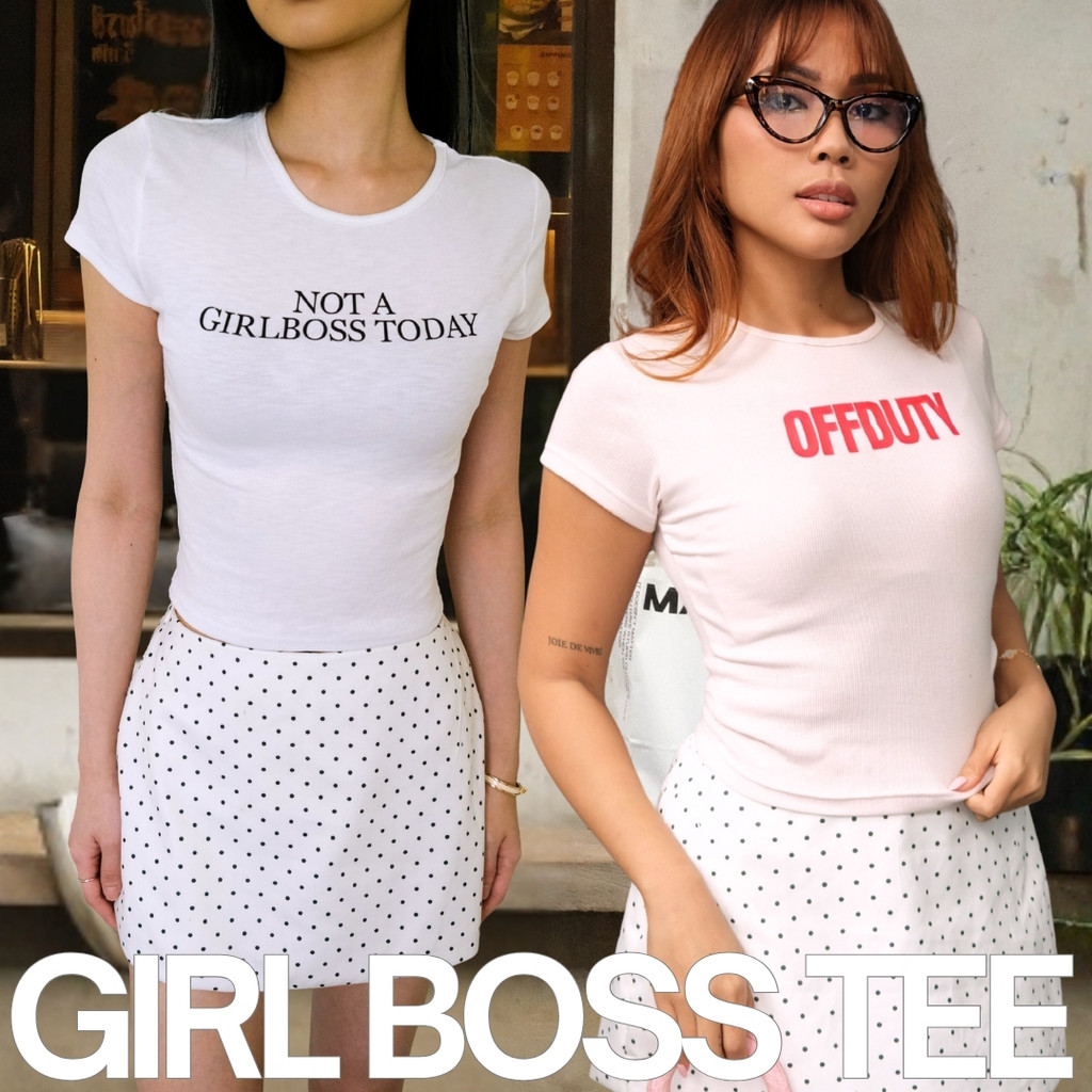 Shewearssugar -- Girl Boss Tee | Off Duty | Not A Girl Boss Today | Kaos