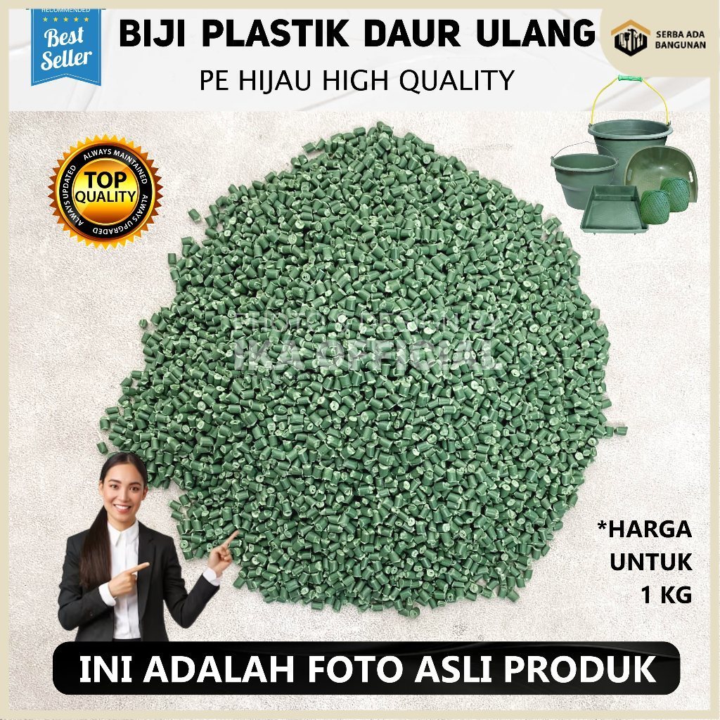 SAB - Biji Plastik / Pelet PP PE HIJAU / Biji Plastik PP / PE Selopan / KWALITAS SUPER gilingan daur