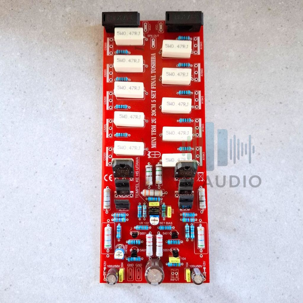 Driver Power Ampli Mono Mini TBM TEF 2U PCB 20x8cm Bass Tebal Mid Kuat