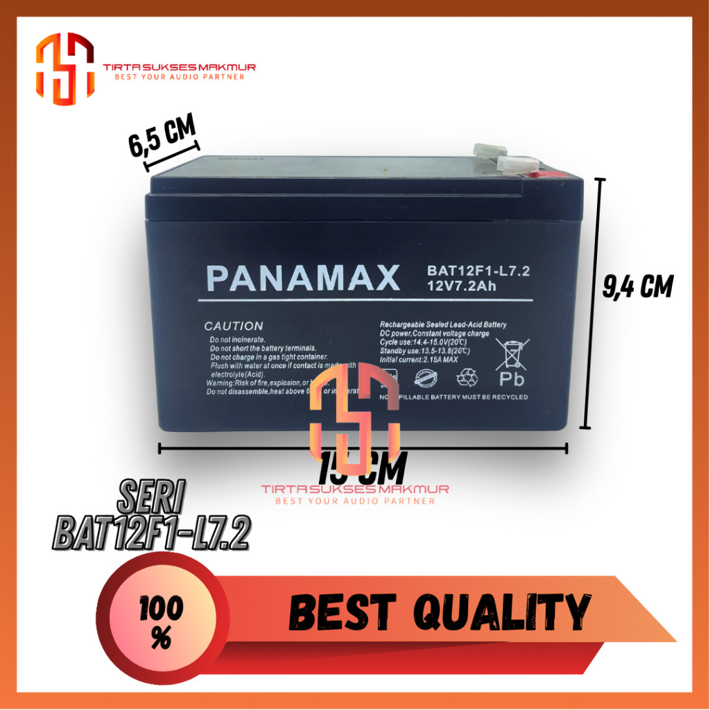 Aki Battery panamax 12V 7,2 ah batre baterai aki kering ups accu kering batre speaker portable seped