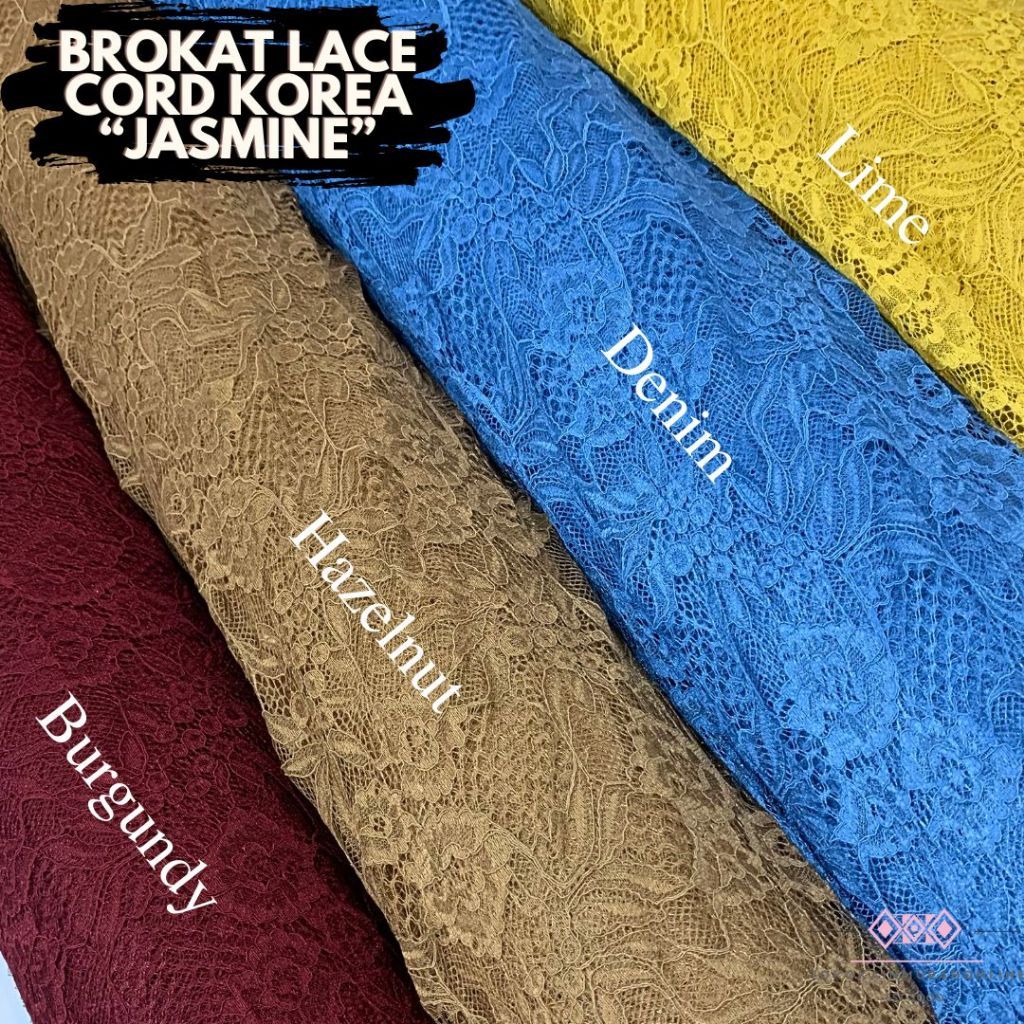 Kain Brokat Semi-Chantilly Lace Super PREMIUM Motif JASMINE Polos SUPER HALUS LEMBUT Kebaya