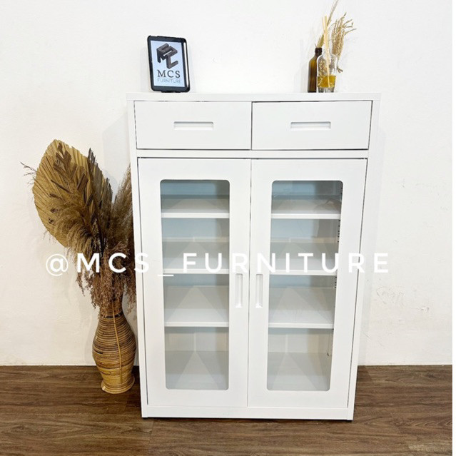 Rak Lemari Sepatu Besi Kaca Laci Mebel Furniture Semarang