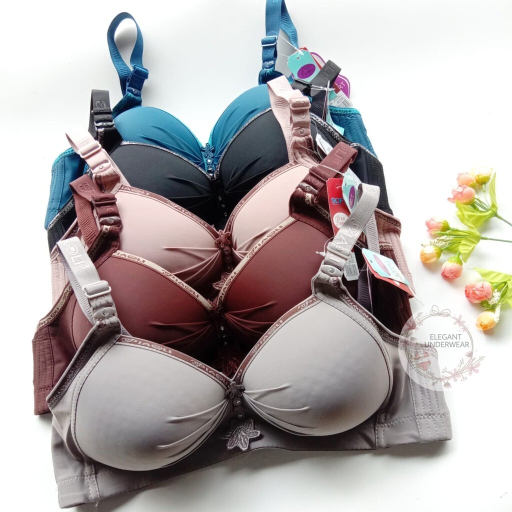 hadi PROMO 3 Pcs BRA Piaoli PL 316 Tanpa Kawat Cup B Kait 3 BH Wanita BRA Wanita BH Piaoli 316 Size 