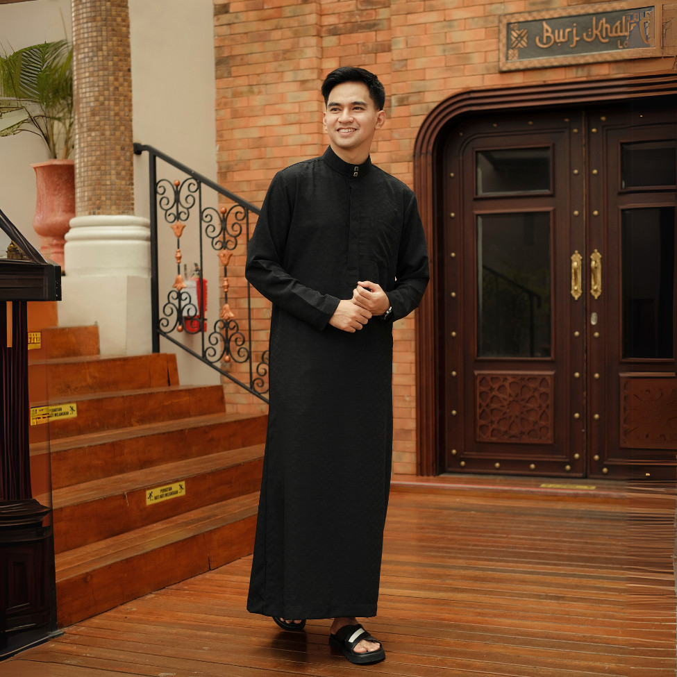 BASTOH Koko Jubah Bordir Pria Al-Harith Lengan Panjang_FREE EXCLUSIVE BOX