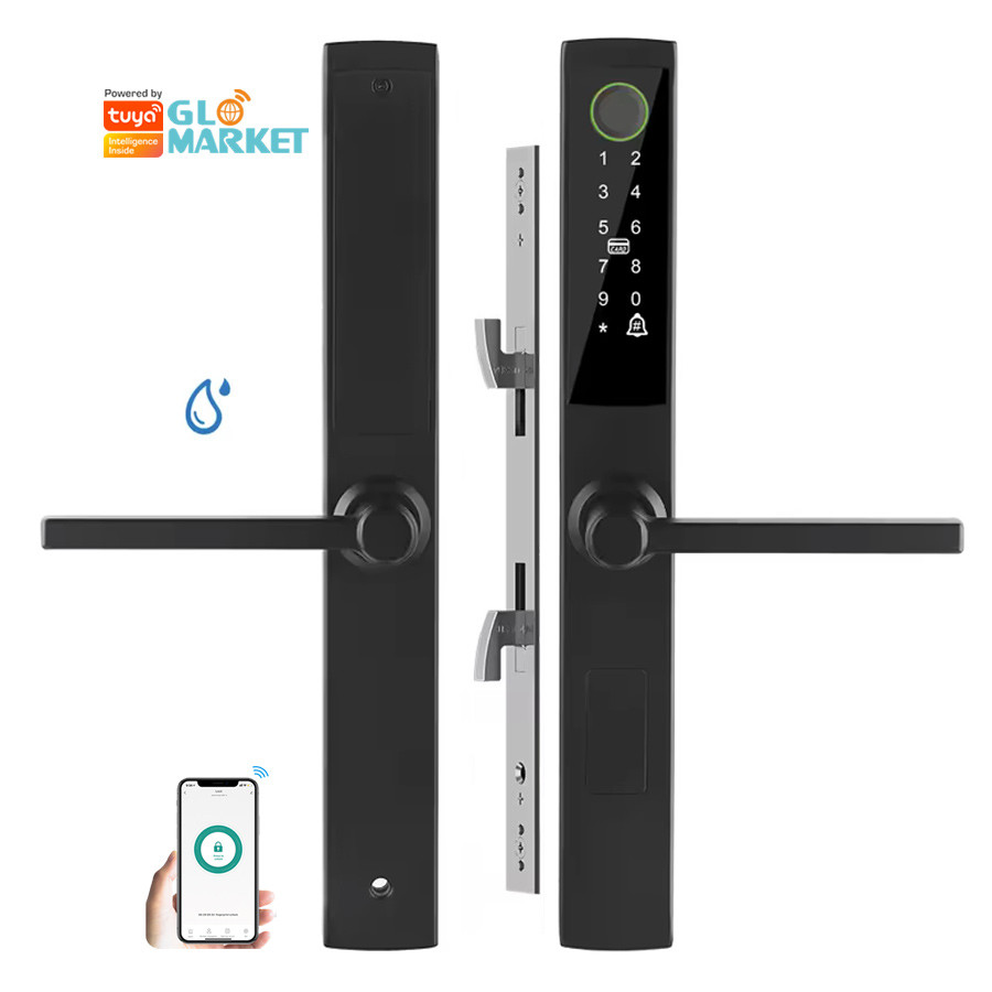 Glomarket Outdoor Waterproof Tuya Sling Door gital Fingerprint Smart Door Lock Aluminum Smart Lock