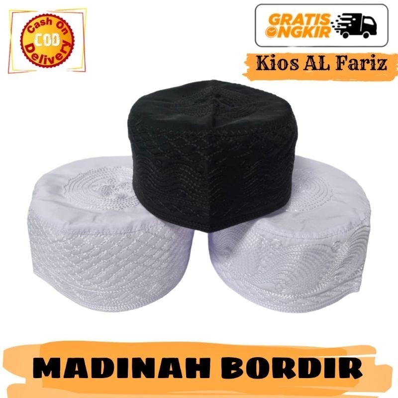 Peci Madinah Anak & Dewasa - Kopiah Haji Polos Putih