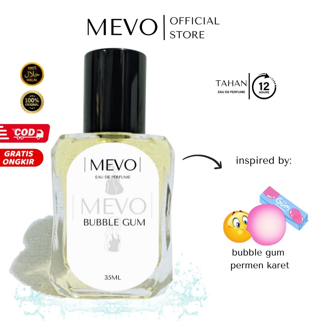 RAME ! - MEVO - Parfum Wanita Pria Tahan Lama Aroma Permen Karet Manis Unik Inspired By BUBBLE GUM |