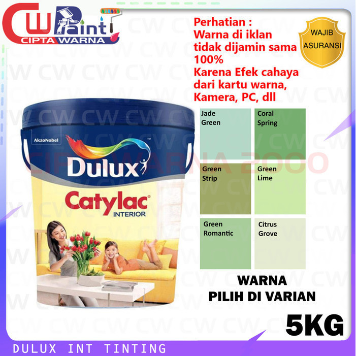 Dulux Catylac Tinting Cat Tembok Dinding Interior Hijau Green 5 Kg -B1 CWS