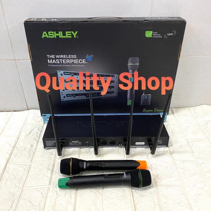 Mic Wirelles Ashley Super Voice UHF bisa ganti Frequency jarak 100m