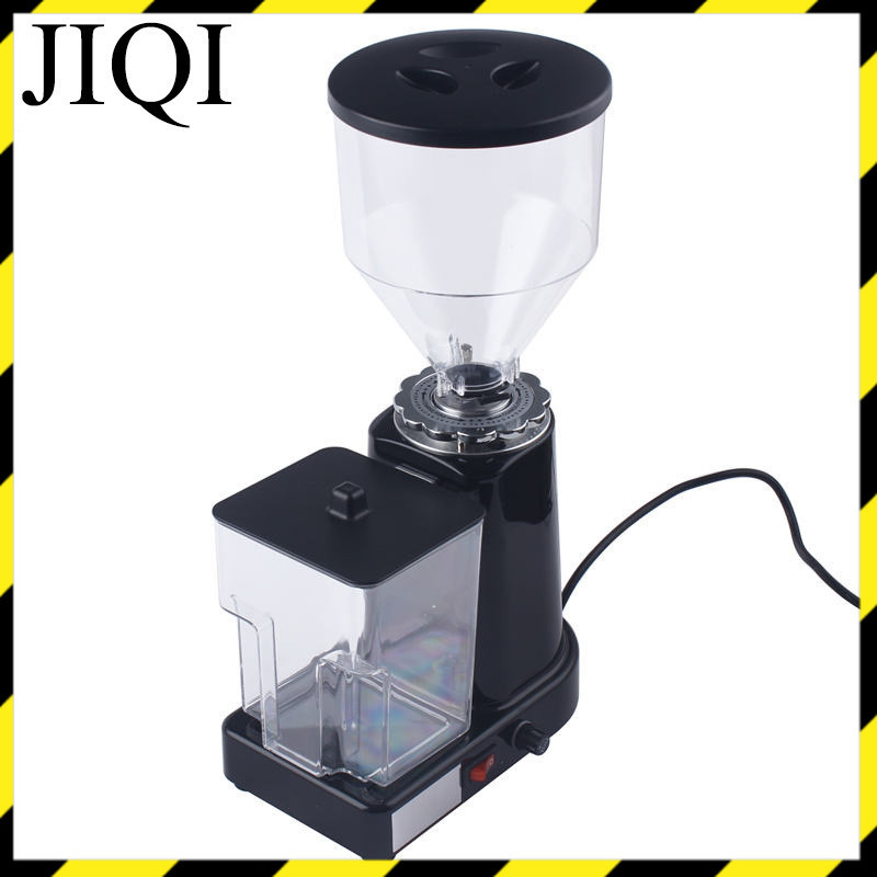 JIQI Electric Coffee Bean Grinder Thickness Adjustable 500g Capacity stianless steel Sieve Filter Pl