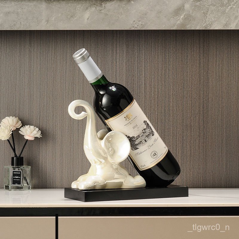 Wholesale Creative Elephant Wine Rack Decoration Living Room Housewarming Gift Light Luxury Sideboar