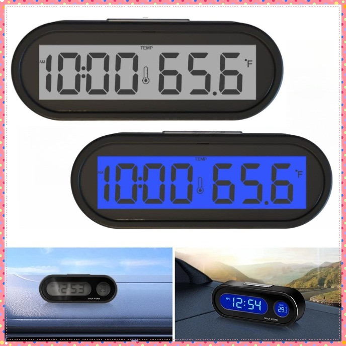 Jam Termometer Mobil Digital Led/Jam Digital LED dashboard Mobil Blacklight Biru Dengan Termometer U
