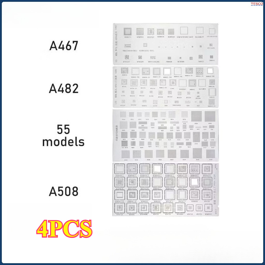 4PCS/Set Cetakan Universal IC Plat Amaoe Amaoe A467 / A482 / A508 / 55Models / Stencil Plat BGA Univ