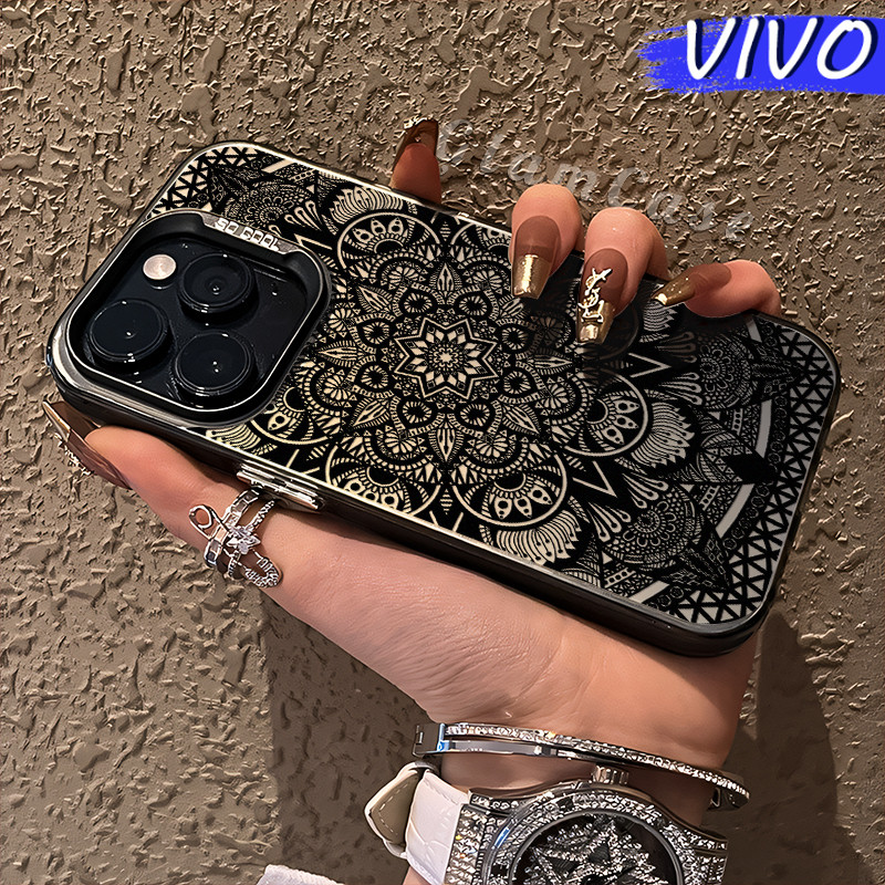 Aesthetic Pattern Glossy Hologram PC Case VIVO Y17s Y12 Y12S Y15s Y21 Y03 Y16 Y22 Y18 Y02 Y17 Y27s Y