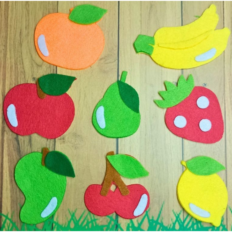 Aplikasi Flanel Buah-Buahan Ukuran 6-7cm