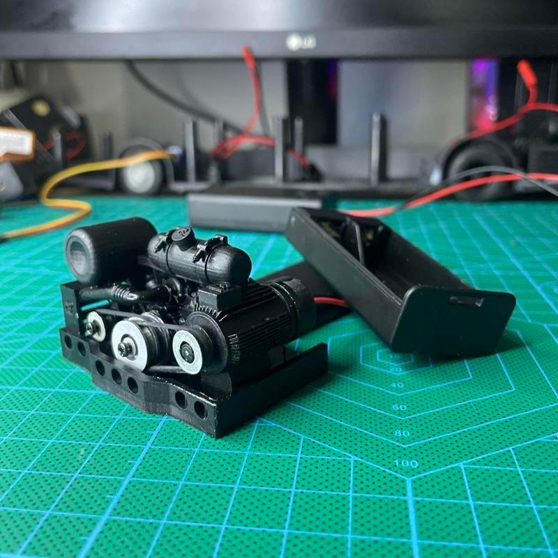 Mesin miniatur bus RKC nyala Engine