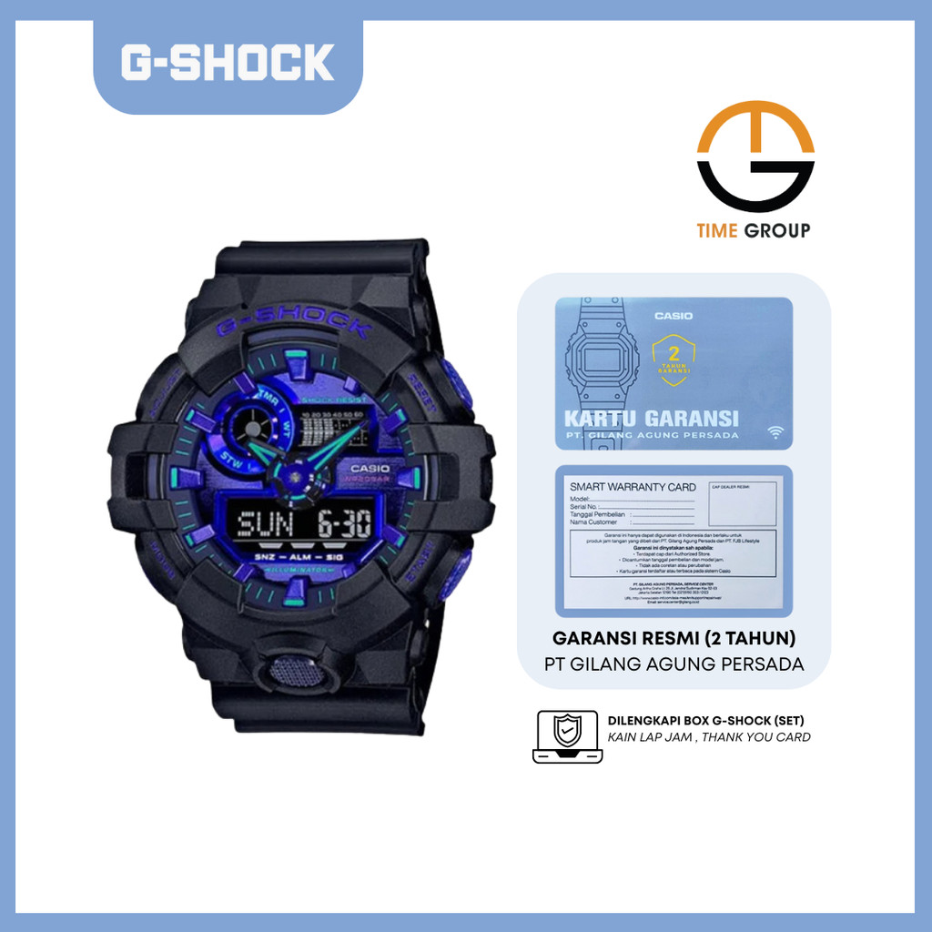 JAM TANGAN PRIA CASIO G-SHOCK GA700VB-1AD GA-700VB-1 ANALOG DIGITAL RESIN STRAP ORIGINAL