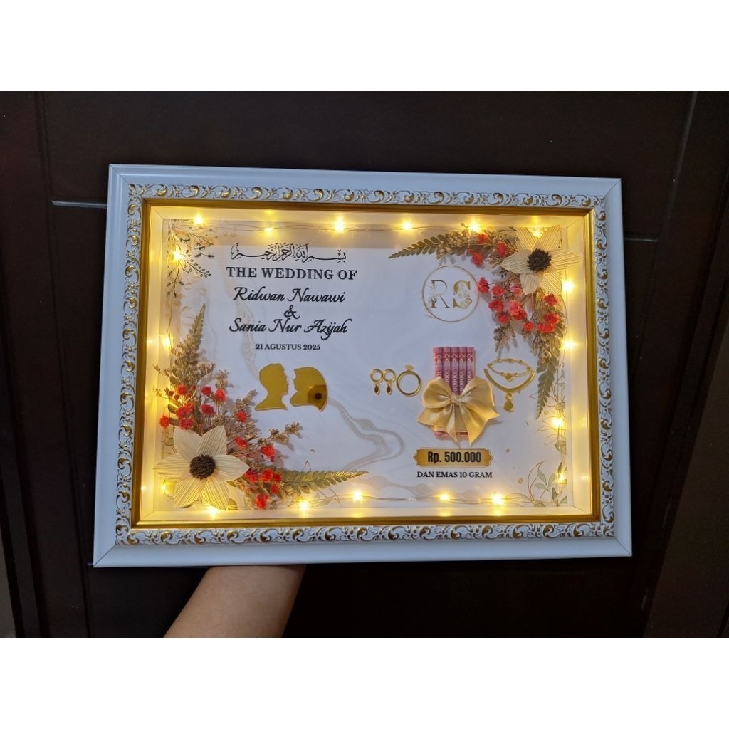 costume BINGKAI MAHAR 3D CUSTOM / MAHAR 3D/ FRAME 3D LIST GOLD / FRAME MAHAR RUSTIC / HANTARAN PERNI