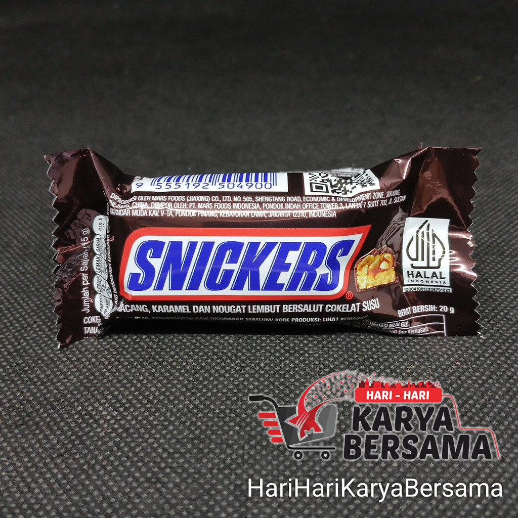 MAKANAN RINGAN CHOCOLATOS SNICKERS COKELAT PEANUT ORIGINAL 20GR