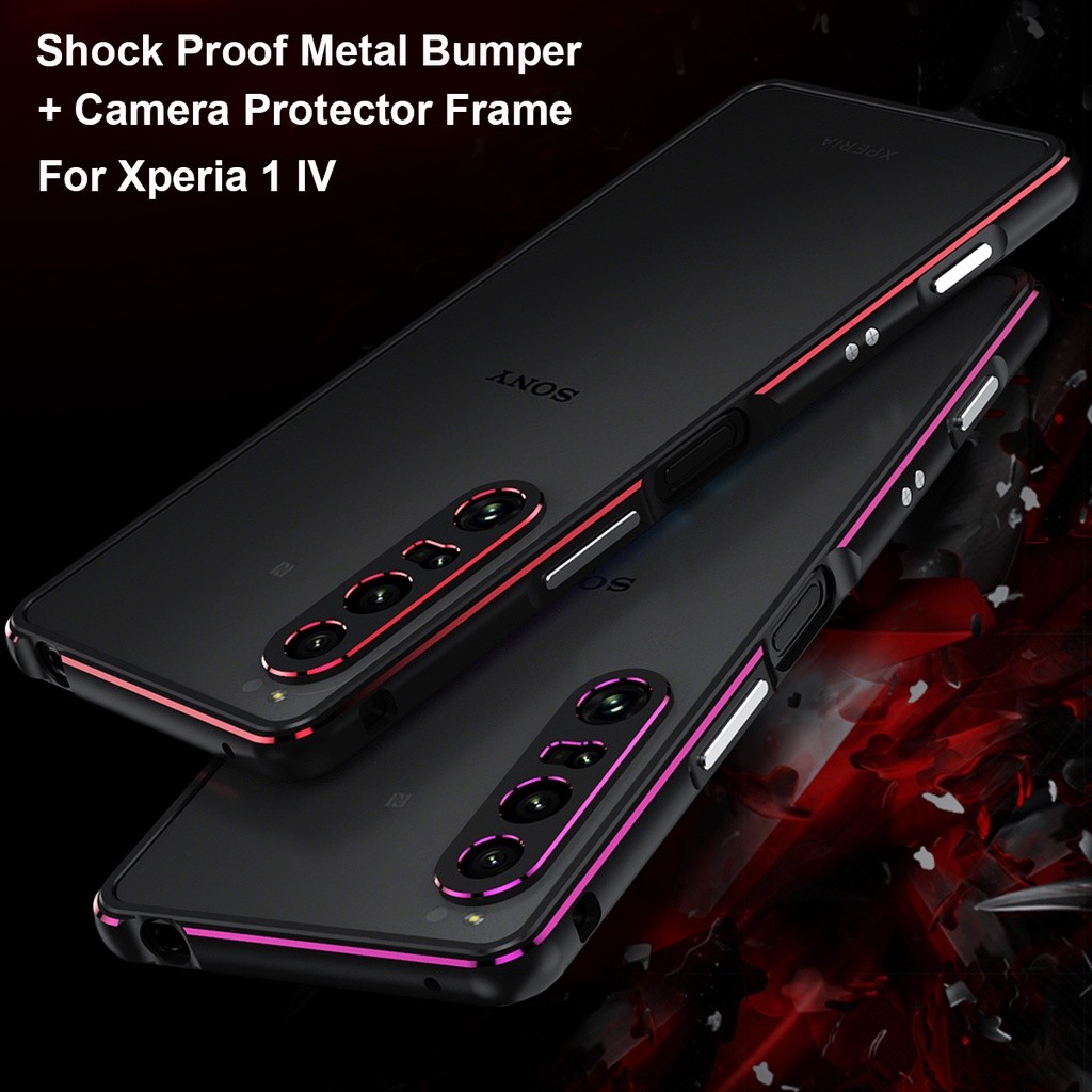 Aluminium Bumper Case Untuk Sony Xperia 1 IV 5 iii 10 iii Metal Camera Protector Frame Phone Cover 1