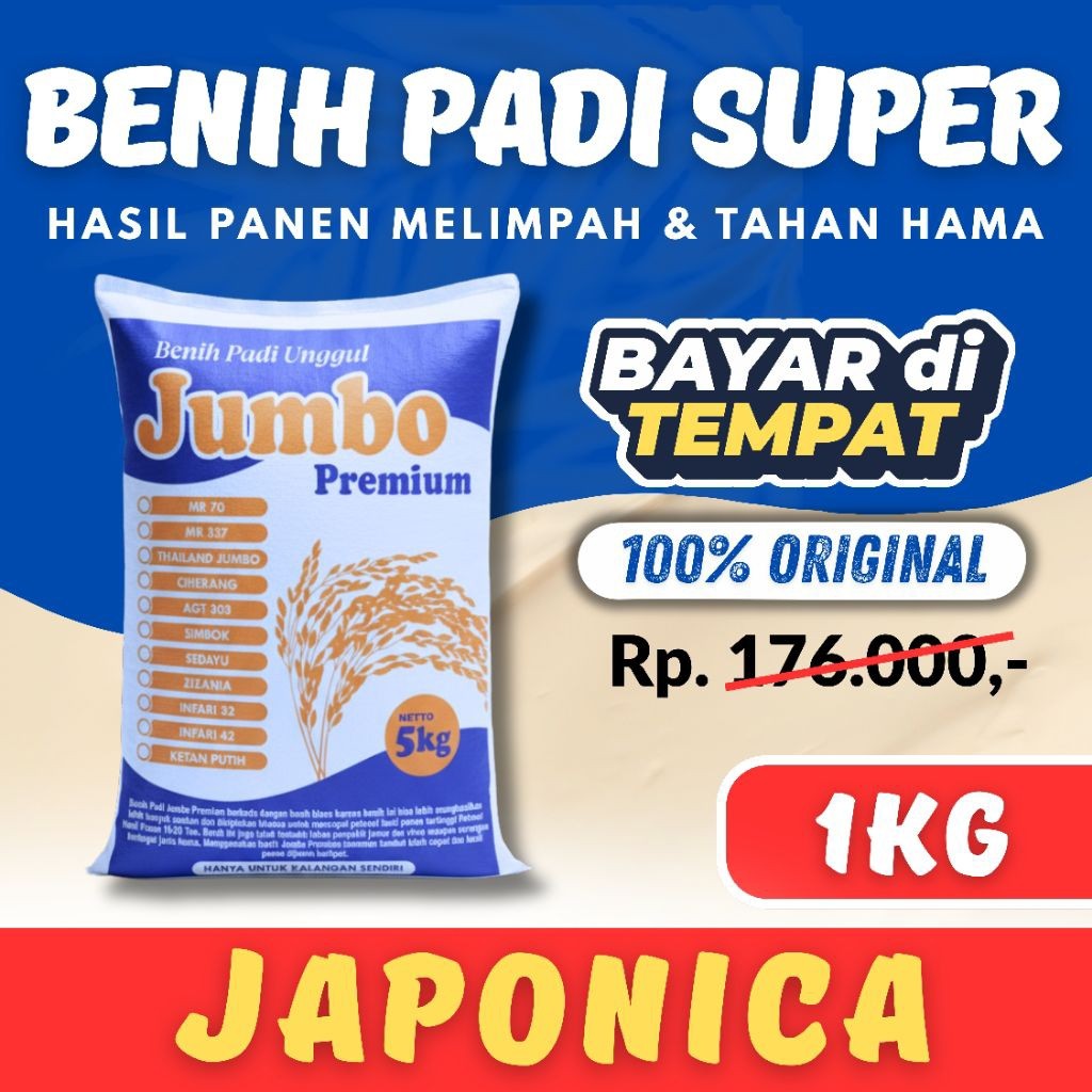 Benih Padi Jepang Japonica Kemasan 1kg Original Super Premium