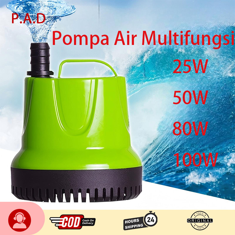 PAD Pompa air 8000 liter/jam, tidak rusak selama 10 tahun, pompa akuarium tipe tenggelam, 25 watt, 4