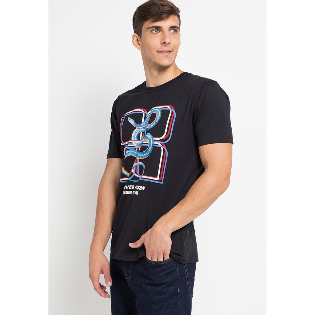ORI  Insight Kaos Pria Lengan Pendek Hitam Love Poison Tee Planet Surf Tee