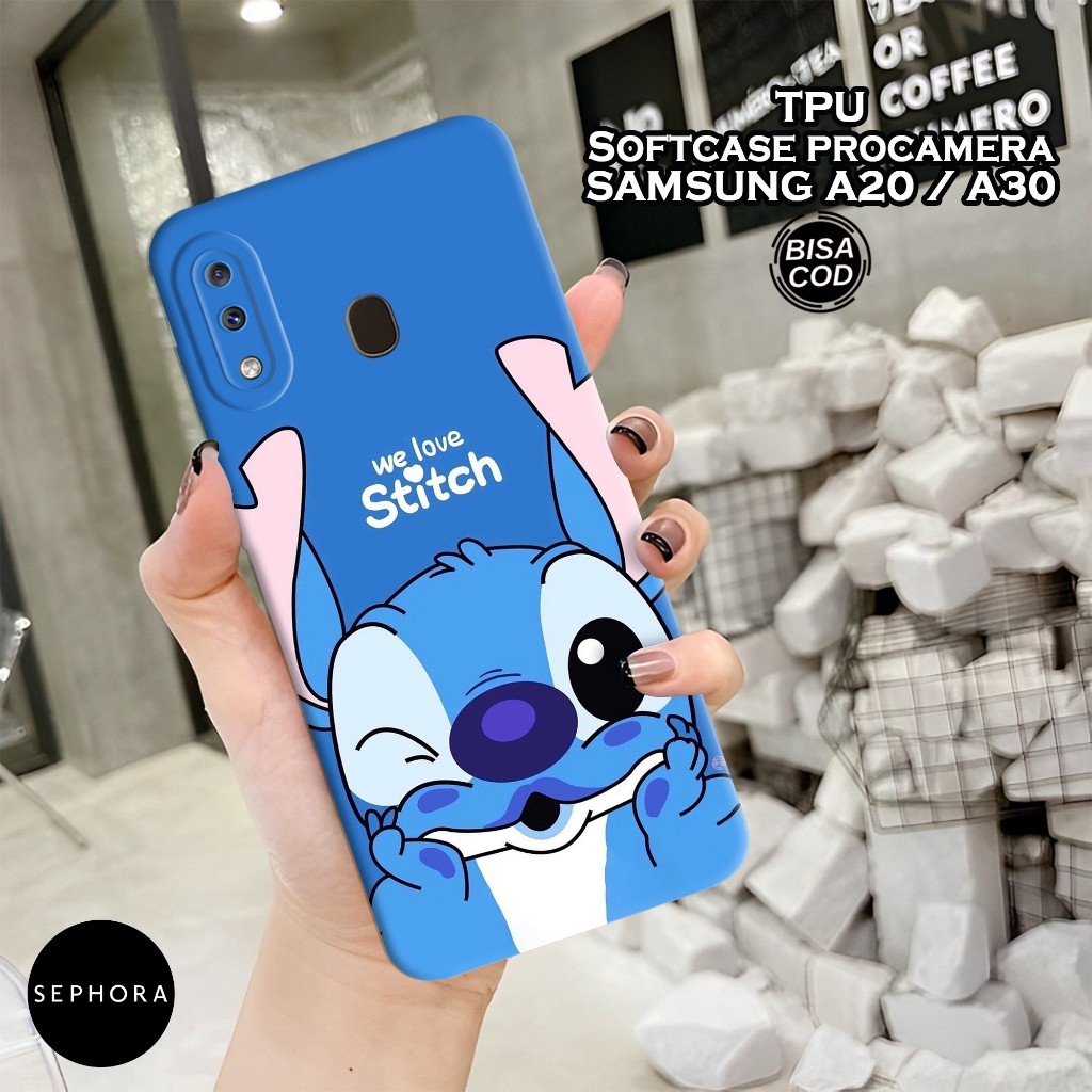 Case Samsung A20 / A30 Terbaru - Fashion Case Stitch - Softcase Samsung A20 / A30 - Case Pro Camera 