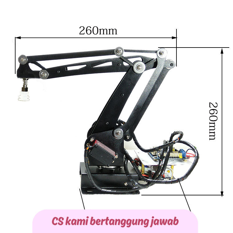 SS Assembled 4 Dof Suction Pump Manipulator Robotic Arm with All gital Servos Control for Arduino Le