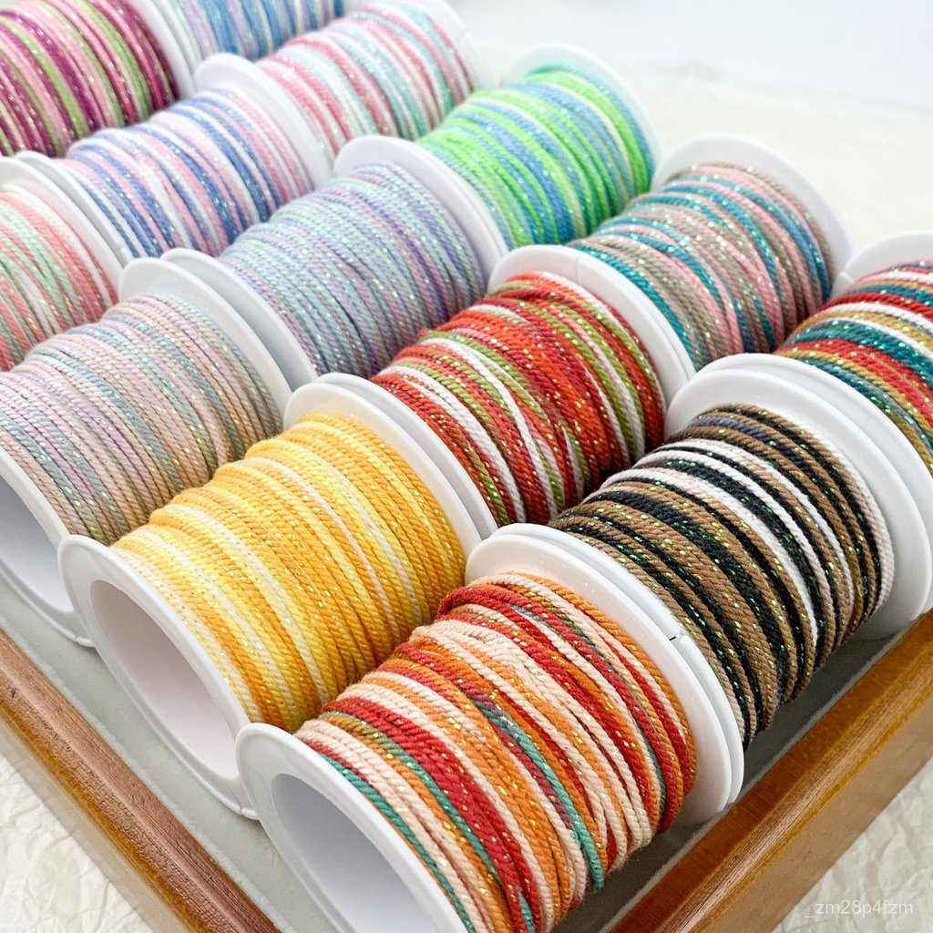 New Product1.5mm Tibetan Style Hand-twisted Cotton Yarn Starry Sky Gradient Dyed Yarn Handmade Braid