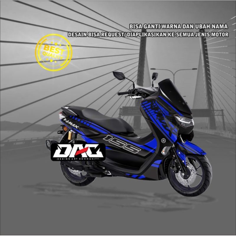 Sticker Motor Sticker Decal full body NMAX grafis biru hitam Murah Berkwalitas