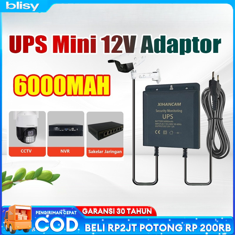 [COD] BLISY Security Monitoring UPS Mini 12V Adaptor 6000MAH UPS Mini 12V Adaptor Power DC Mini UPS 