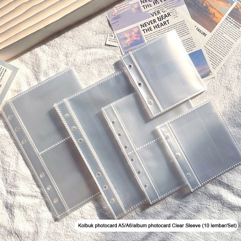 Album Kartu Foto Transparan A5/A6 10 kartu/set Tempat Kartu Foto Sarung Kartu Kolektor Idol