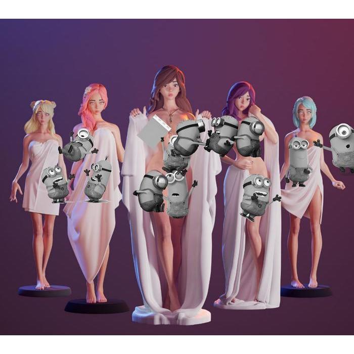 "TNKSYU" - Miniature Figure Anime Babe Girlfriend Waifu Swimming 1/64 HO diorama for diecast MiniGT 