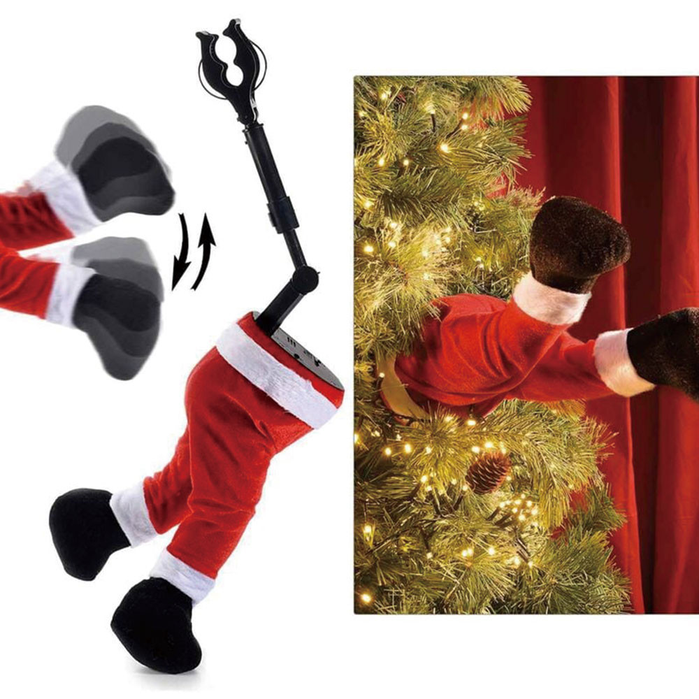 Fun Christmas Leg Tree Decoration, Christmas Tree Decor Plush Leg Sticky Christmas Tree Top Decorati