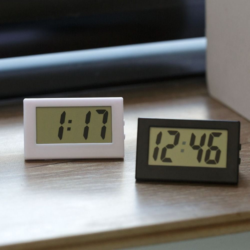 Mini Small Digital Car Desk Clock Meter Mini Digital LCD Display Travel Electronic Clock Home Office