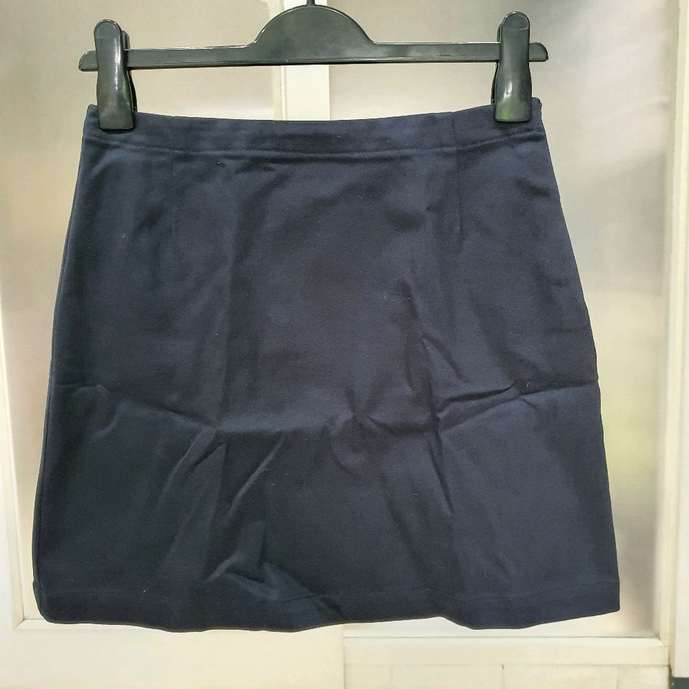 Q pakaian wanita rok cewek esprit biru tua preloved seken Pendek