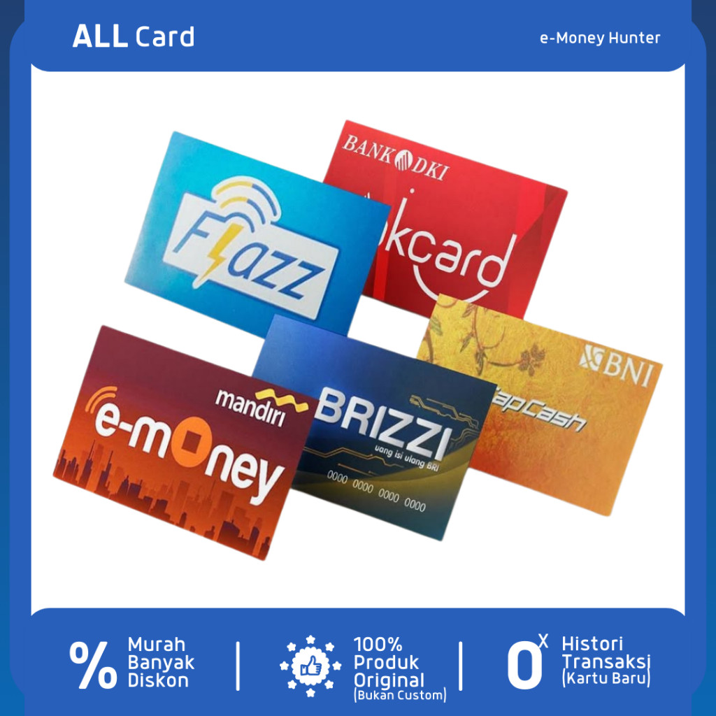 PALING MURAH Kartu Uang Elektronik E-Money Brizzi TapCash Flazz JakCard eToll eMoney JakLingko BARU