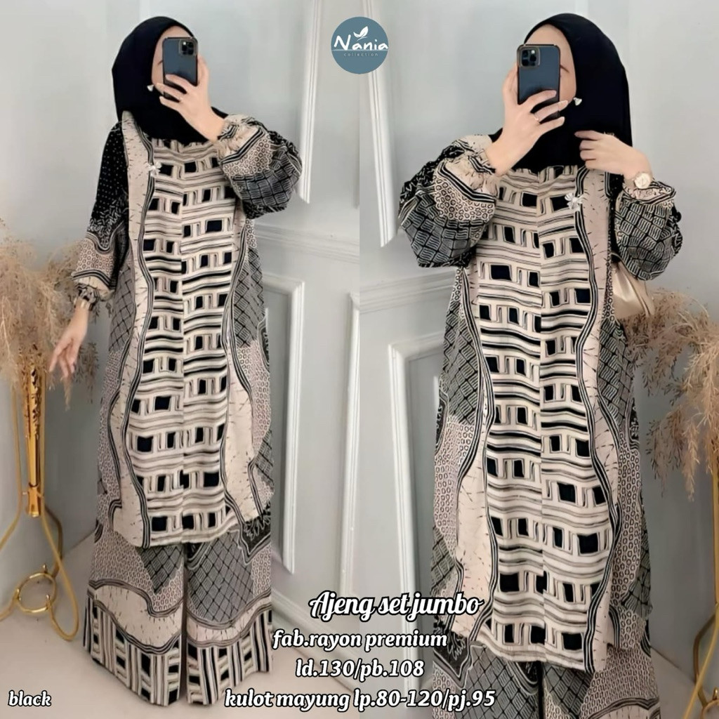ada grup reseller tanyakan admin ya  Ajeng Set Jumbo  Nania• Setelan Tunik Rayon Batik Jumbo Best Se