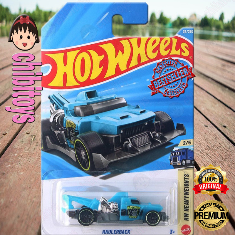Hot Wheels Haulerback Biru Diecast Towing Derek Truck