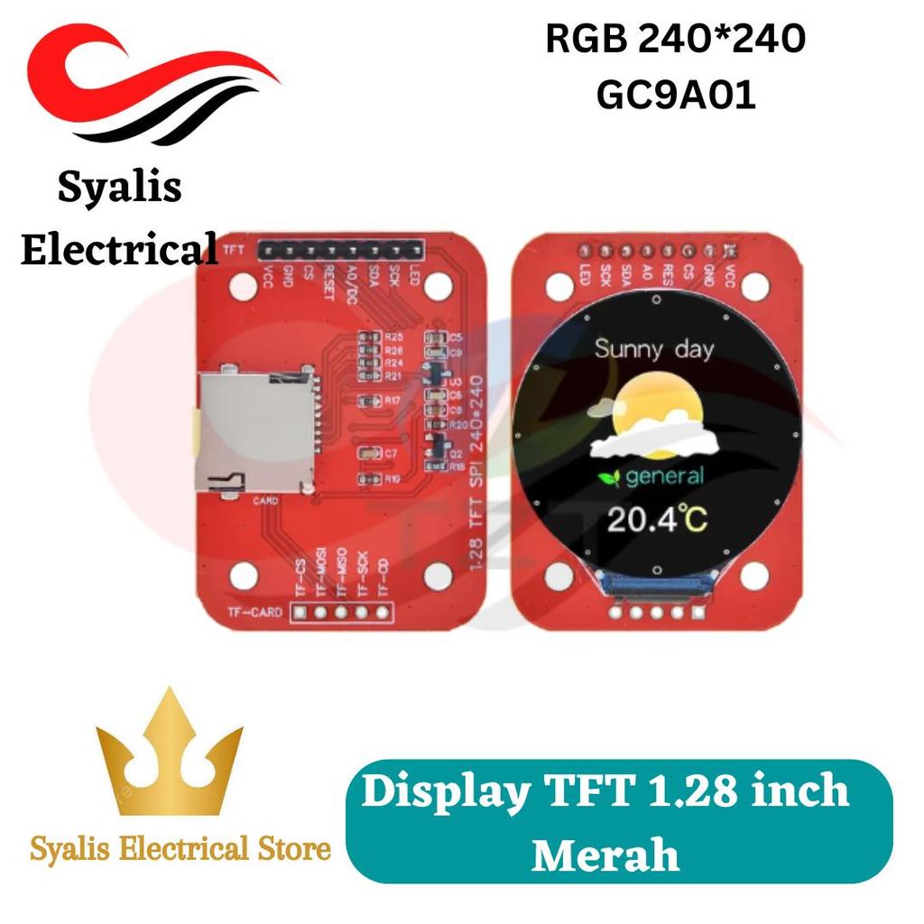 Display TFT 1.28 Inch GC9A01 Merah Red Arduino [Syalis]