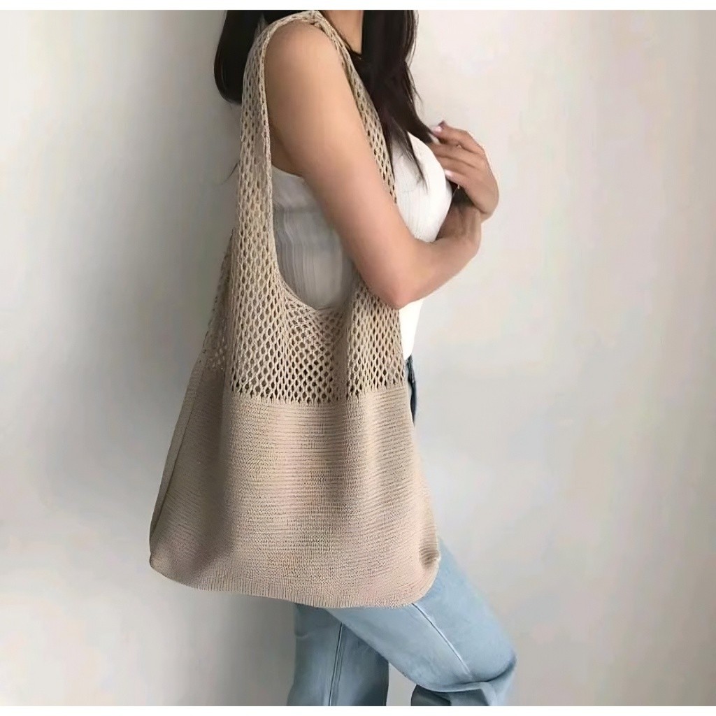 Tas Rajut Wanita Terbaru | Tas Santai Fashion Korea Model Kekinian